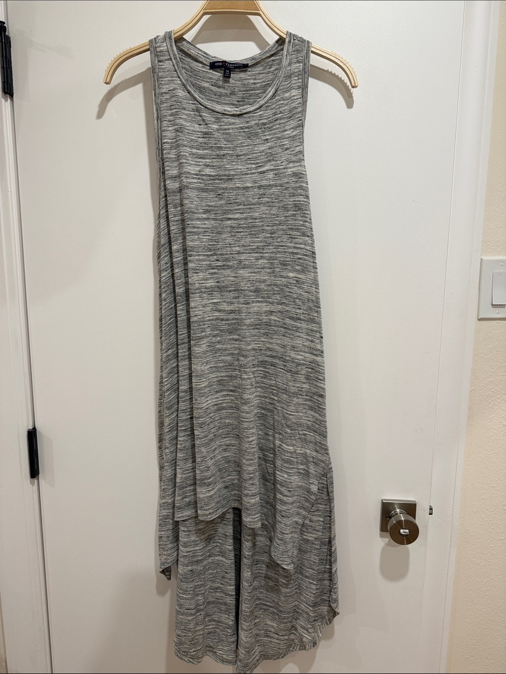 one clothing Gray Sleeveless Open-Front Maxi Dress